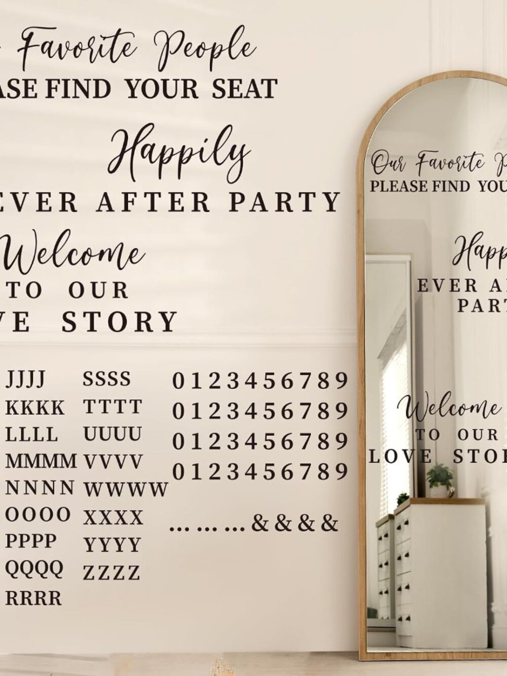 4 Pcs Wedding Welcome Sign Decal Stickers, Welcome, Black